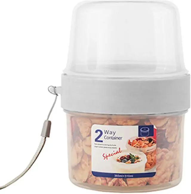 Alt view image 2 of 3 - 2-Way Meal Prep Container with Detachable Top -   360mL