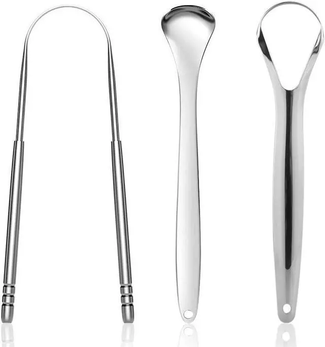 Main image of As Seen On TV Tongue Scraper - 4 Piece Kit - (Silver)