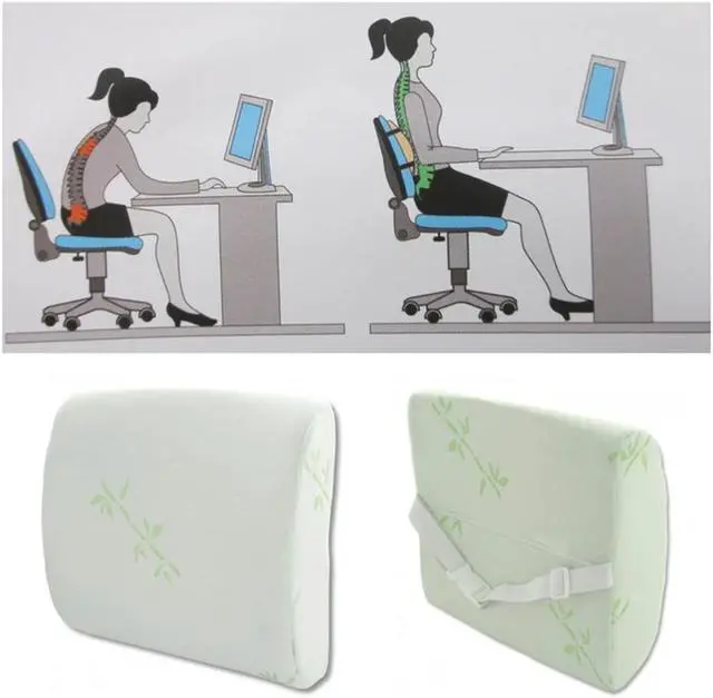 Alt view image 2 of 3 - Memory Foam Supportive Foam Lower Back Support Pillow