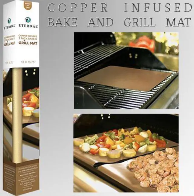 Alt view image 3 of 6 - Eternal Copper Infused Baked & Grill Mat - 2 Pack