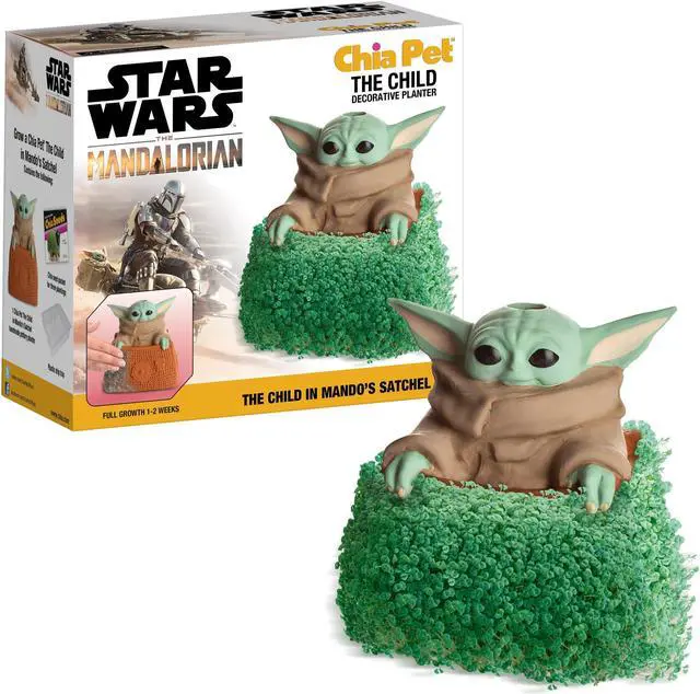 Main image of Chia Pet Planter - Star Wars Yoda the Child in Mando's Satchel