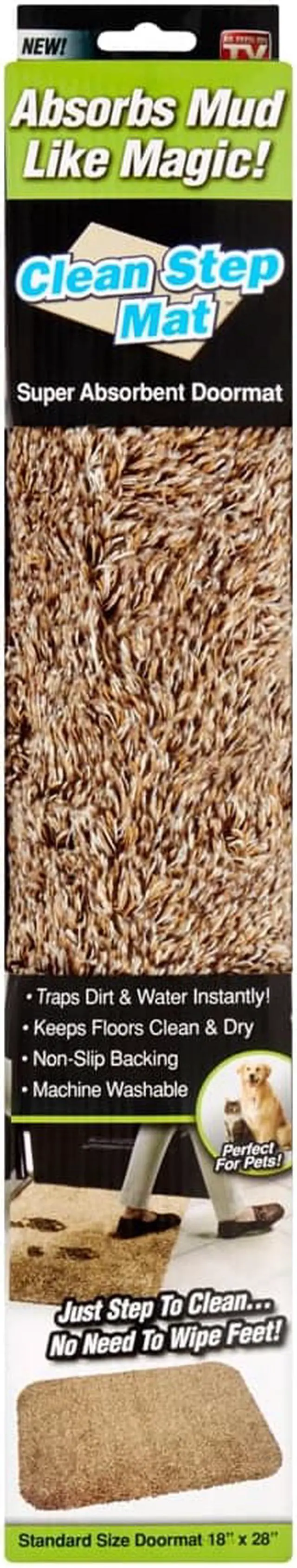 Main image of Clean Step Mat Doormat- Remove Mud and Water- 2 Pack - 24"x36"-  XL