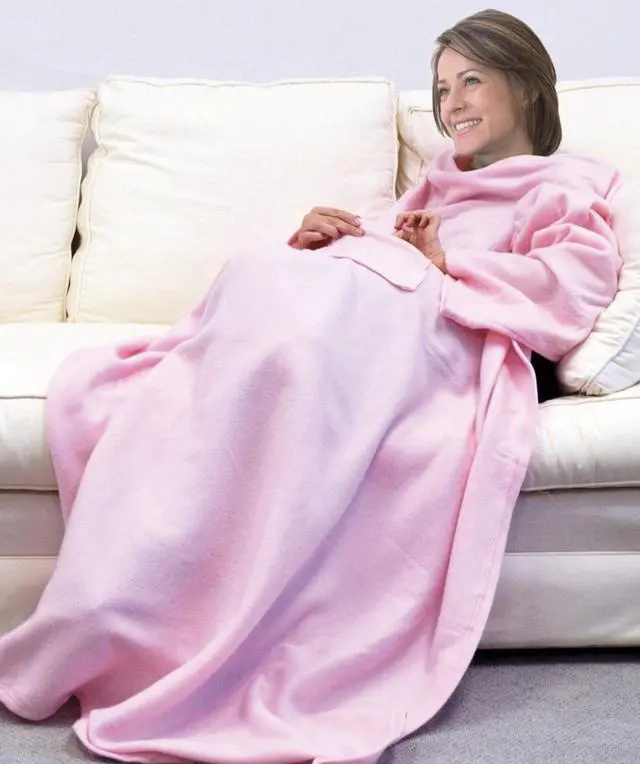 Main image of Cuddlee Blanket With Sleeves- Fleece Blanket (Hot Pink)