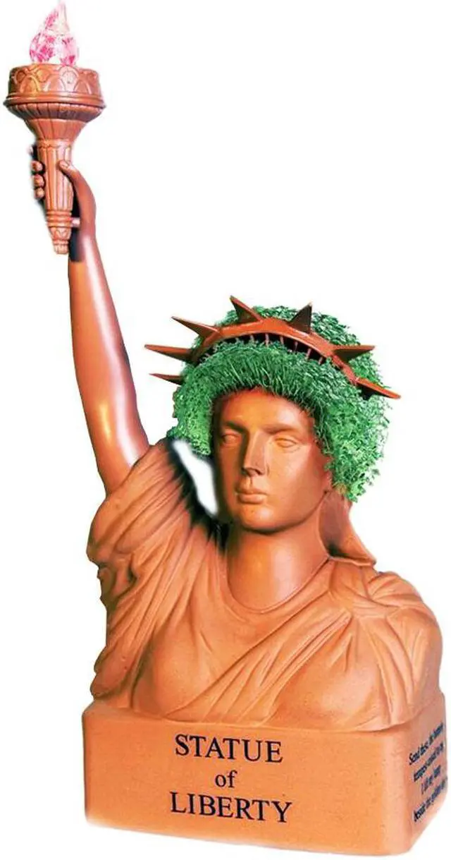 Alt view image 2 of 3 - Chia Pet Planter - Statue of Liberty with  Torch Light- Special Edition