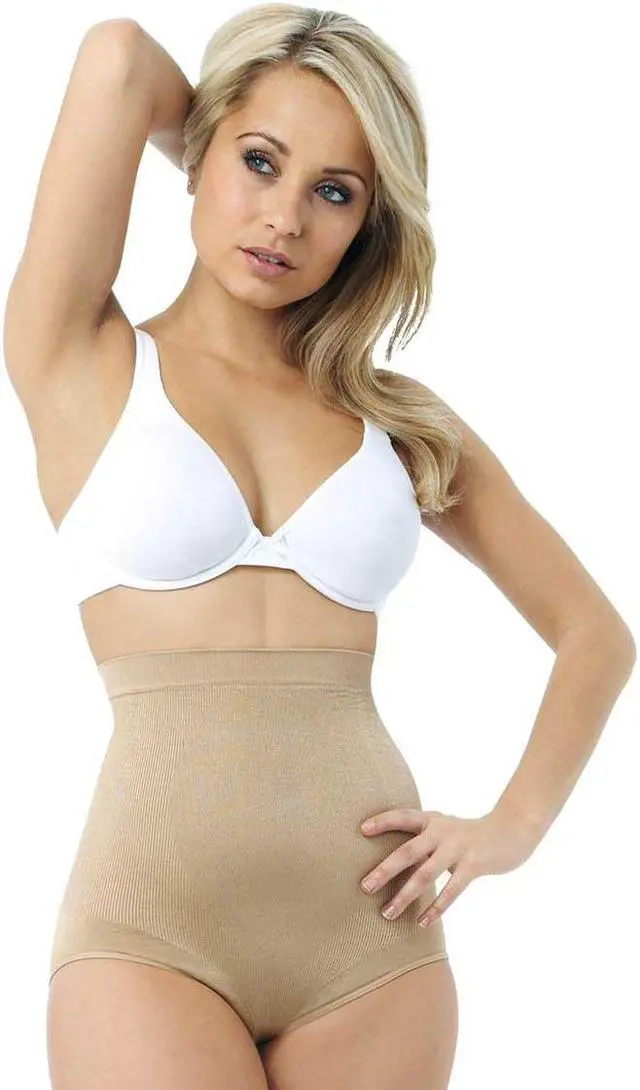 Alt view image 2 of 4 - Belvia Slimming Tummy Control Shaping Briefs (Beige) Large