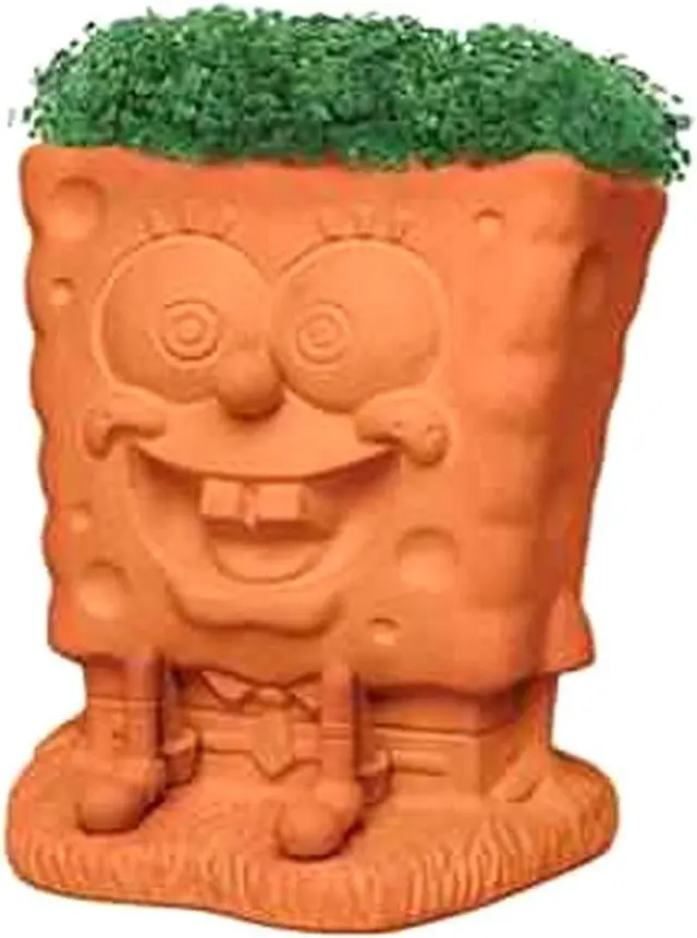 Alt view image 5 of 5 - Chia Pet SpongeBob Handmade Decorative Planter