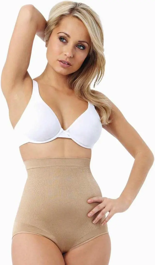 Alt view image 4 of 4 - Belvia Slimming Tummy Control Shaping Briefs (Beige) Large