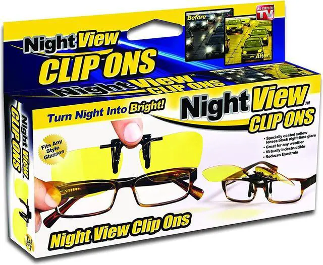 Alt view image 3 of 4 - Night View Night Vision Clip On Glasses, Yellow, One Size