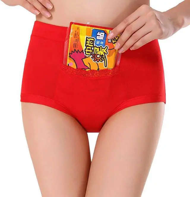 Main image of Aunt Flo's Period Panties with Pocket- Red- XL