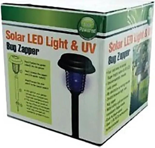 Alt view image 4 of 5 - Solar-Powered LED Light with UV Bug Zapper - Pack of 2