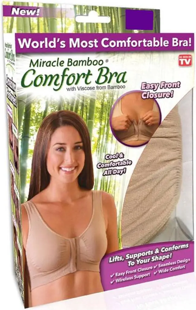 Alt view image 7 of 8 - Miracle Bamboo Comfort Bra - Black - Large (Bust 37-40)
