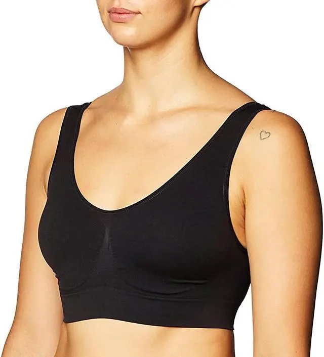 Alt view image 3 of 5 - Ahh Bra - Women's Seamless Leisure Bra (Black, Large) Bust: 38-40