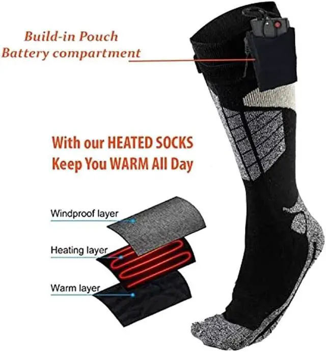 Alt view image 2 of 7 - Ideas In Motion Battery Operated Heated Socks - Small (M 6-9, W 8-10)