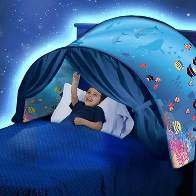 Alt view image 3 of 4 - DreamTents Fun Pop Up Tent - Undersea World - Twin (w/ Light)