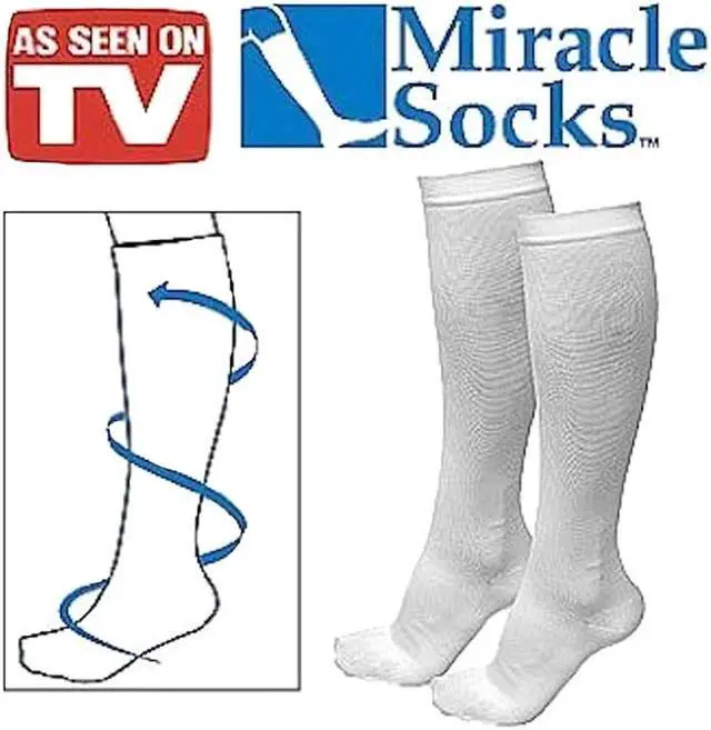 Alt view image 5 of 7 - Miracle Anti-Fatigue Compression Socks - White, Small/Medium