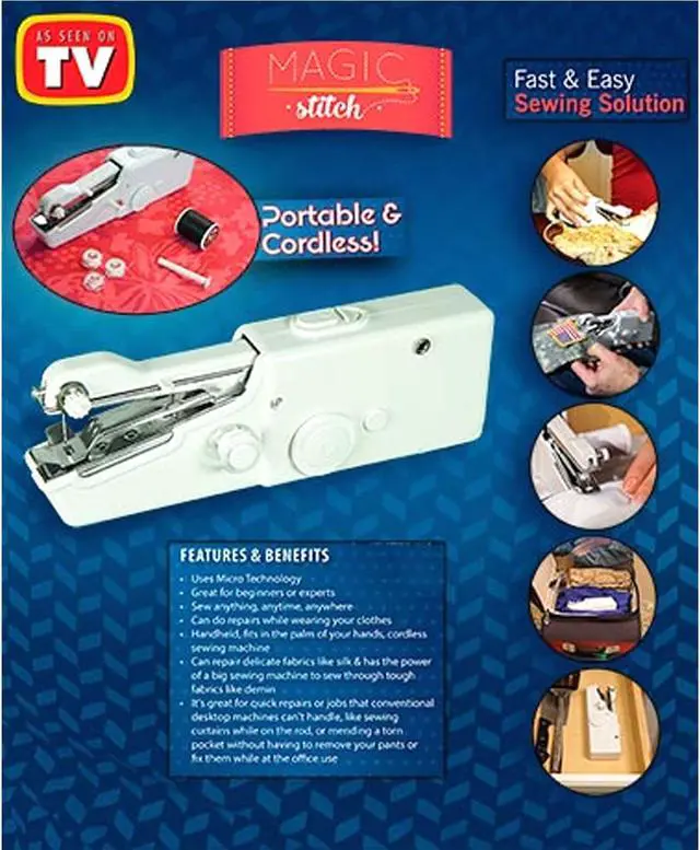 Alt view image 3 of 3 - Magic Stitch Cordless Handheld Sewing Machine