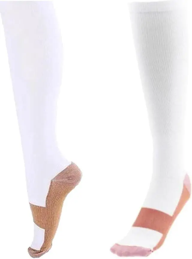 Alt view image 4 of 5 - Miracle Copper Compression Socks - Large/Extra Large in White
