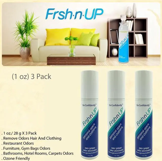 Alt view image 6 of 6 - Frsh n Up Hair and Clothing Dry Spray Odor Eliminator (1 oz) 3 Pack