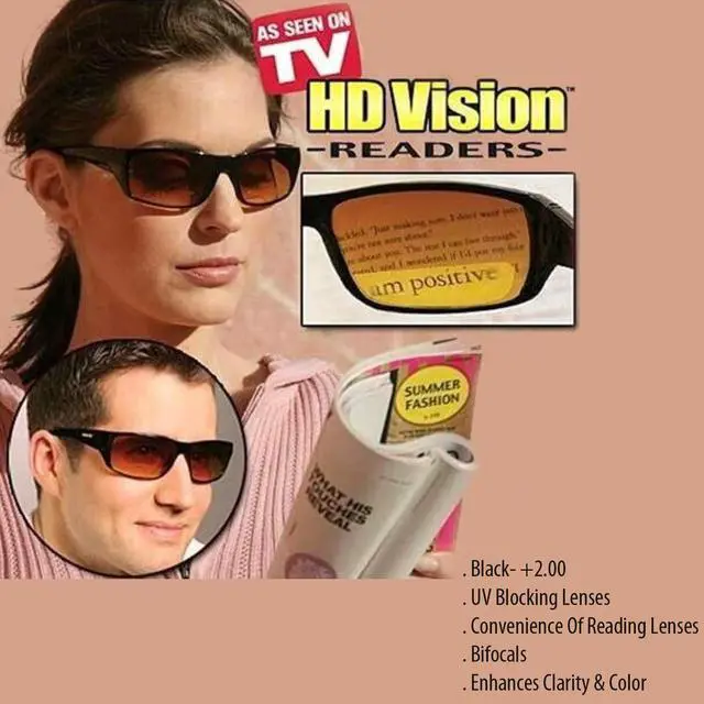 Alt view image 3 of 4 - HD Vision Readers- Black- +2.00