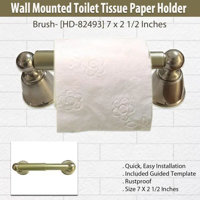 Alt view image 3 of 3 - Wall Mounted Toilet Tissue Paper Holder - Brush [HD-82493]  7 x 2 1/2 Inches