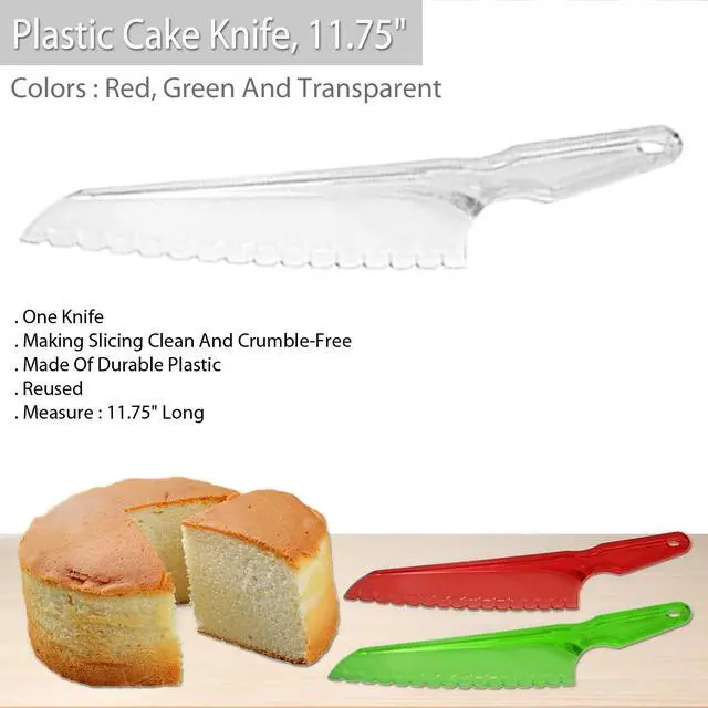 Alt view image 3 of 3 - 11.75" Plastic Cake Knife - Perfect for Slicing Cakes and Pastries