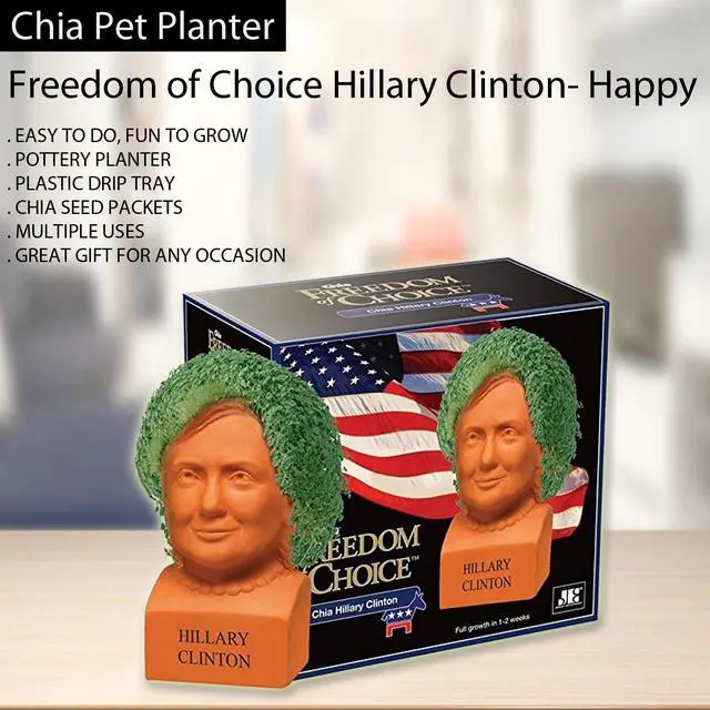 Alt view image 4 of 5 - Chia Pet Planter - Freedom of Choice Hillary Clinton- Happy