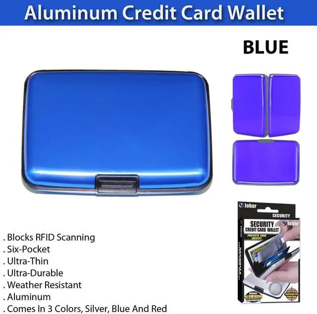Alt view image 5 of 5 - Aluminum Credit Card Wallet, Light Weight - BLUE