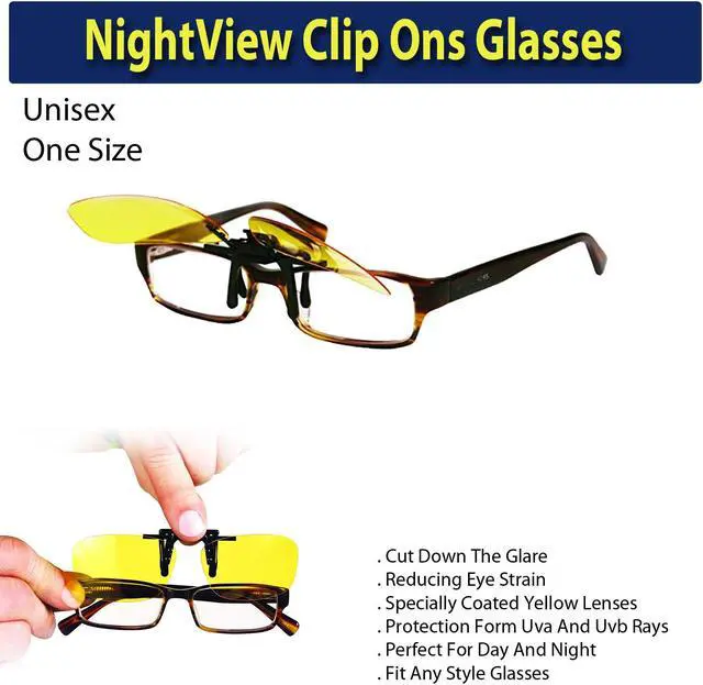 Alt view image 4 of 4 - Night View Night Vision Clip On Glasses, Yellow, One Size