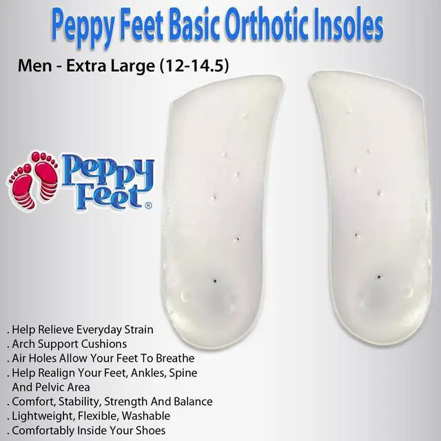 Alt view image 4 of 5 - Peppy Feet Basic Orthotic Insoles - Men - Extra Large (12-14.5)
