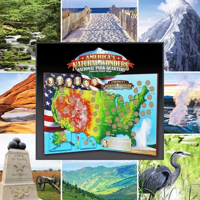 Alt view image 2 of 5 - America's Natural Wonders National Park Quarters Collection Map