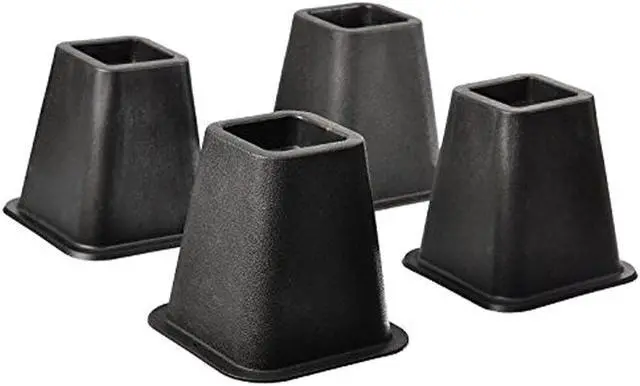 Alt view image 2 of 3 - Bed Risers - Black - 4 Piece Set