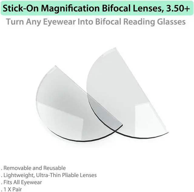 Alt view image 3 of 3 - Stick-On Readers for Bifocal Lenses, 3.50+