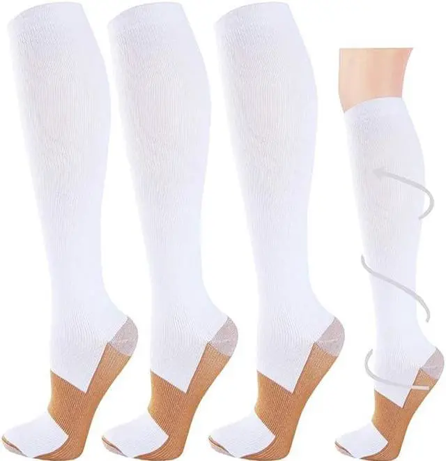 Alt view image 3 of 3 - Miracle Copper Compression Socks - White, Small/Medium for Ultimate Support