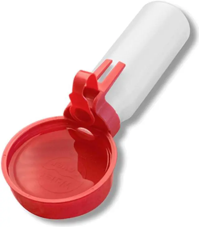 Alt view image 4 of 7 - Water Rover Bigger Travel Walking Water Bowl & Attached Bottle 4-Inch Bowl & 26-Ounce Bottle - Red