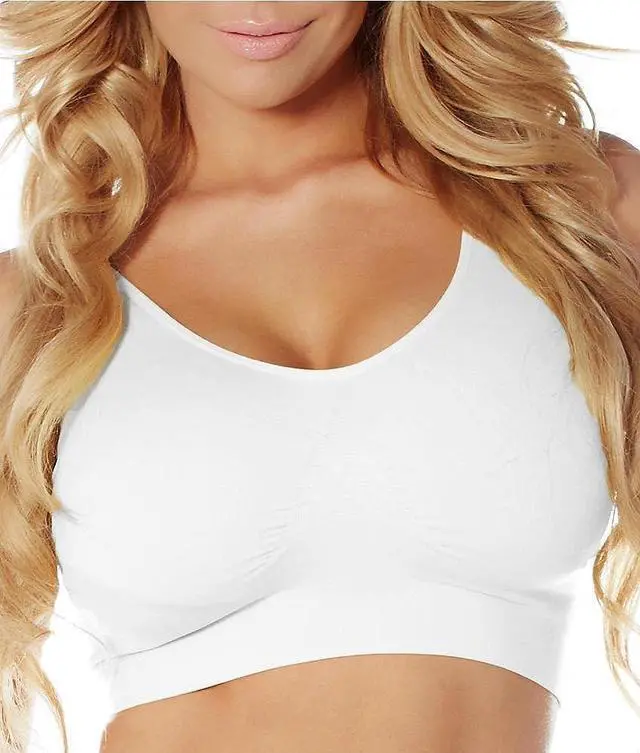 Alt view image 5 of 6 - Ahh Bra - Women's Seamless Leisure Bra (White, 1X) Bust: 44-46