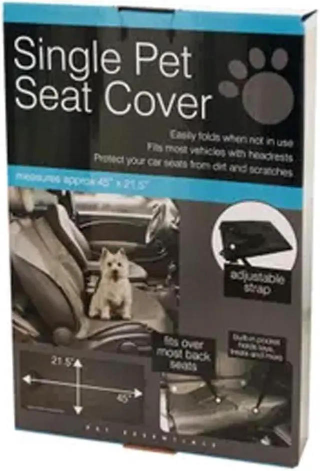Alt view image 4 of 7 - Kole Single Water-Resistant - Pet Seat Cover - Black - 45" x  21.5"