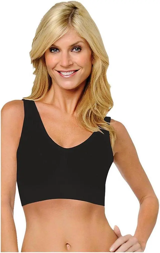 Alt view image 4 of 5 - Ahh Bra - Women's Seamless Leisure Bra (Black, Large) Bust: 38-40