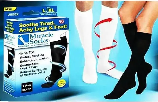Alt view image 7 of 7 - Miracle Anti-Fatigue Compression Socks - White, Small/Medium