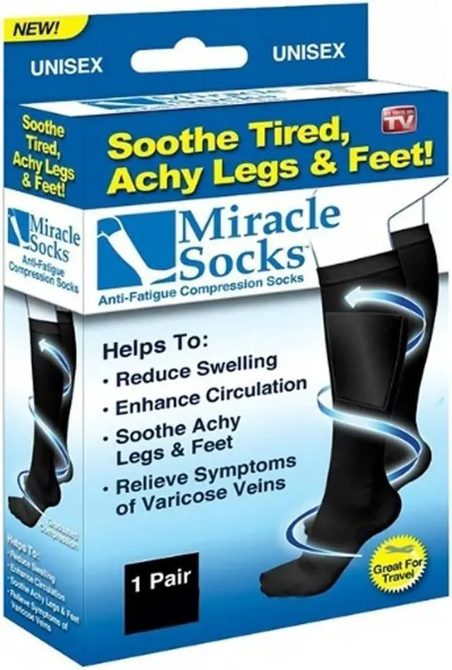 Alt view image 5 of 5 - Miracle Socks - Antifatigue Compression Socks in White, Large/X-Large