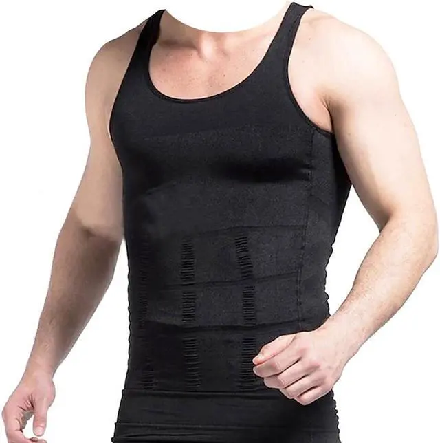 Alt view image 3 of 4 - Men's Instant Slimming Undershirt - Black - Med