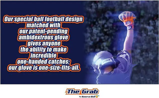Alt view image 6 of 7 - The Grab by Swerve Ball -Super Grip Football Includes 2 Gloves