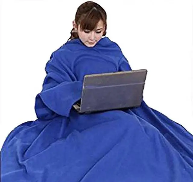 Main image of Cuddlee Blanket with Sleeves in Blue