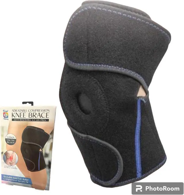 Alt view image 3 of 4 - Adjustable Compression Knee Brace with Removable Ice Gel Pack
