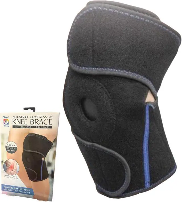Alt view image 4 of 4 - Adjustable Compression Knee Brace with Removable Ice Gel Pack
