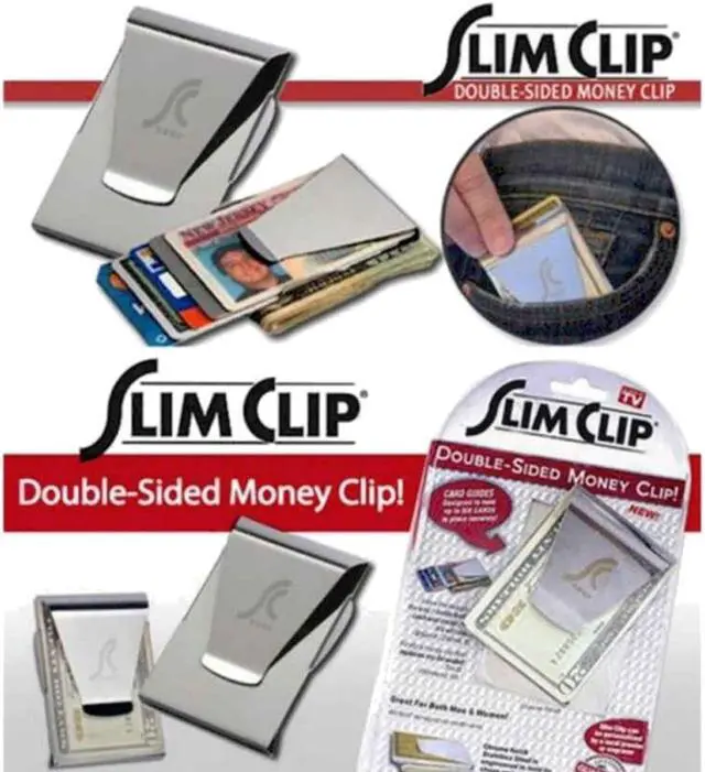 Alt view image 4 of 5 - Slim Clip - Double Sided Money Clip! (Black Chrome) Two Pack