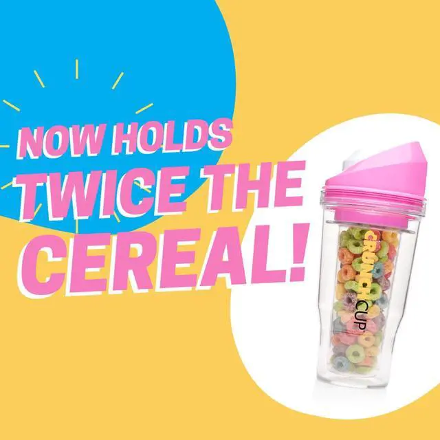 Alt view image 3 of 4 - The CrunchCup XL - A Portable Cereal Cup  -  Green