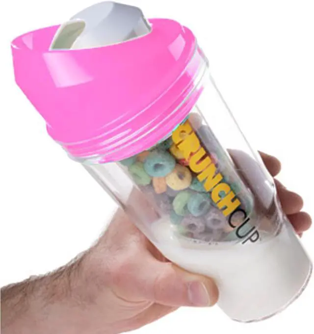 Alt view image 2 of 5 - The CrunchCup - A Portable Cereal Cup  -  Pink