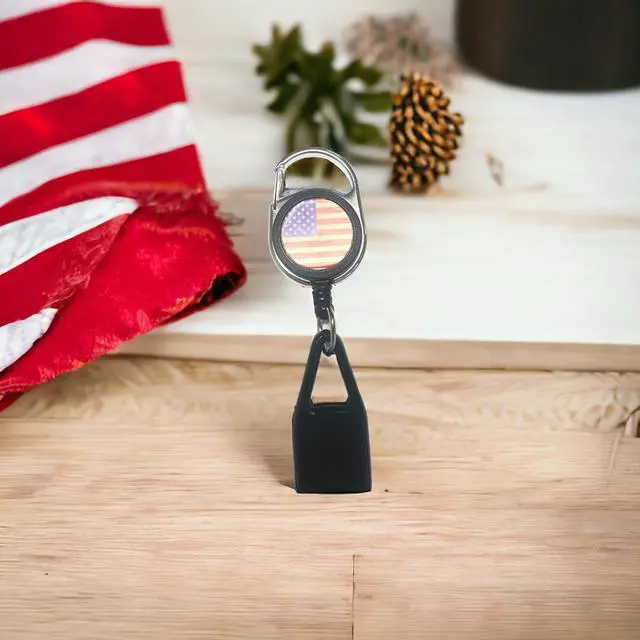 Alt view image 3 of 4 - Lighter Leash Retractable Lighter Holder - American Flag- Standard Size(1)