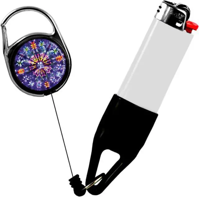 Alt view image 4 of 4 - Lighter Leash Retractable Lighter Holder -Tye Dye Series - Standard Size (3)