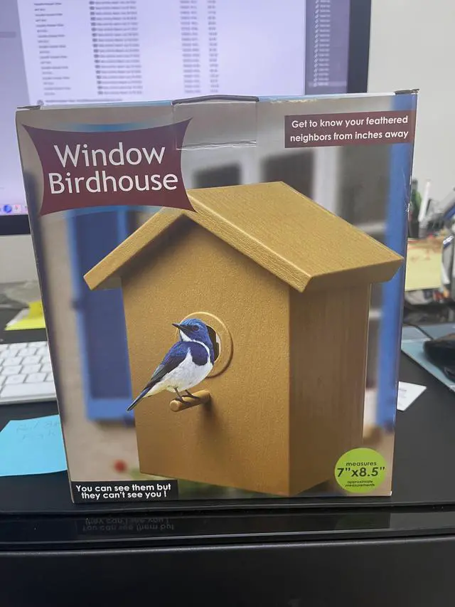 Alt view image 3 of 5 - Window Birdhouse -See Through Spy One Way Mirrored Bird House
